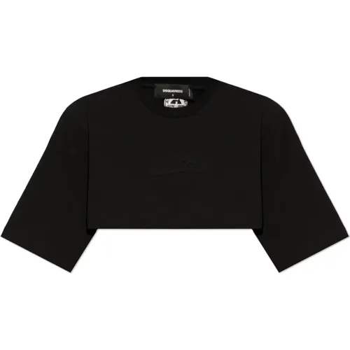 Kurzes locker sitzendes T-Shirt , Damen, Größe: XS - Dsquared2 - Modalova