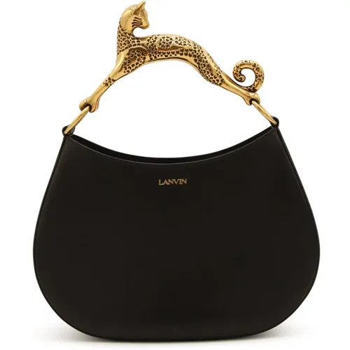 Leather Hobo Cat Handle Bag , female, Sizes: ONE SIZE - Lanvin - Modalova