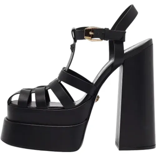 Pre-owned Leather sandals , female, Sizes: 7 UK - Versace Pre-owned - Modalova