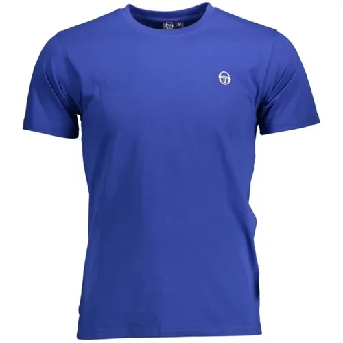 Blau Baumwolle Logo Besticktes T-Shirt , Herren, Größe: 2XL - Sergio Tacchini - Modalova