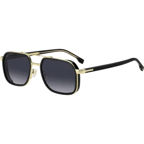 Gold Sunglasses Grey Shaded , male, Sizes: 55 MM - Hugo Boss - Modalova