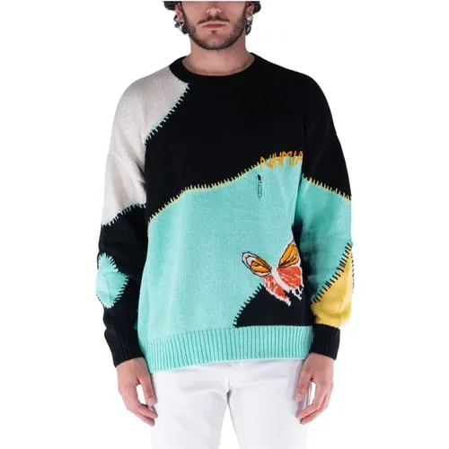 Butterfly Intarsia Crewneck Sweater , male, Sizes: L, XL, M - Nahmias - Modalova