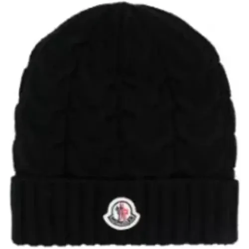 Kinder Schwarzer Cappello Hut,Kinder Olivgrüne Wollmütze - Moncler - Modalova