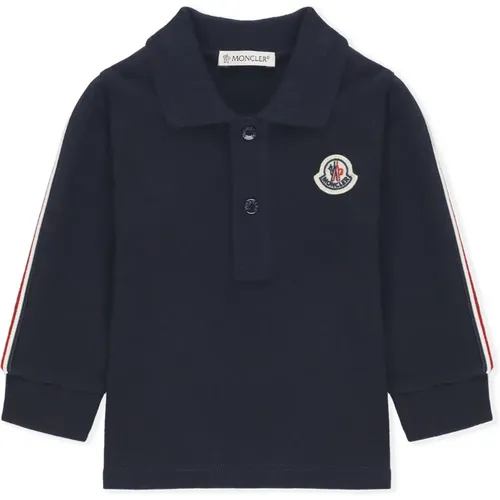 Blaues Baby Baumwollhemd Lange Ärmel - Moncler - Modalova