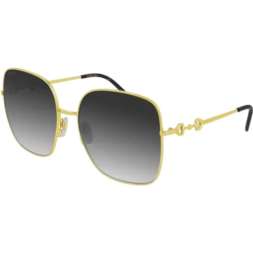Gold/Grau getönte Sonnenbrille - Gucci - Modalova