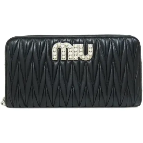 Pre-owned Leather wallets , female, Sizes: ONE SIZE - Miu Miu Pre-owned - Modalova