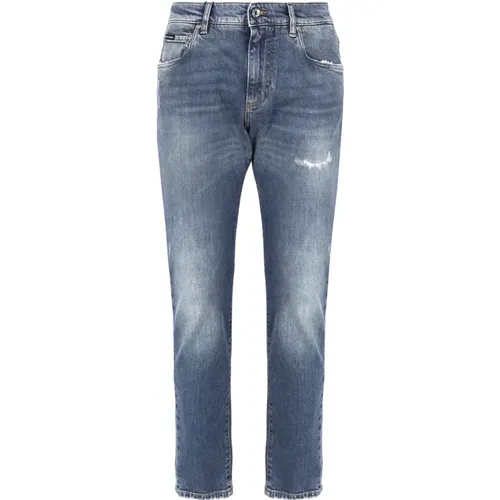 Blaue Zerrissene Jeans aus Denim , Herren, Größe: 4XL - Dolce & Gabbana - Modalova