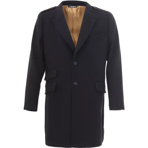 Wool Coat, Mid Length, Buttons Closure , male, Sizes: 2XL - Dolce & Gabbana - Modalova