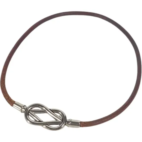 Pre-owned Leather necklaces , female, Sizes: ONE SIZE - Hermès Vintage - Modalova