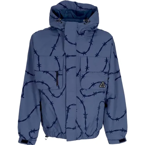 Nylon Windproof Jacket with Adjustable Hood , male, Sizes: L, XL - HUF - Modalova