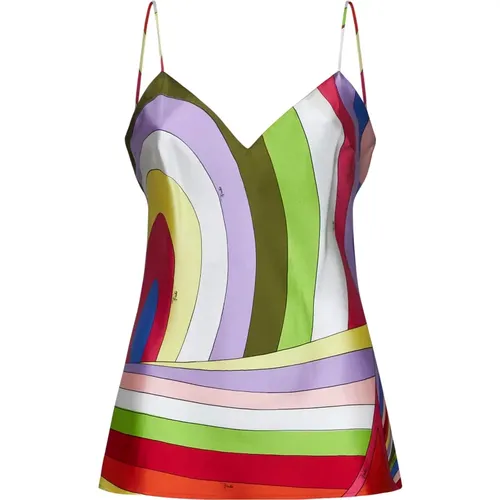 Camisole-Top aus Seide mit abstraktem Druck , Damen, Größe: L - EMILIO PUCCI - Modalova