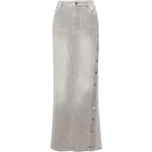 Stylish Denim Skirt with Distressed Details , female, Sizes: XS - Ermanno Scervino - Modalova