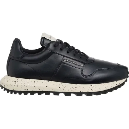 Einfache Schnürsneakers , Herren, Größe: 43 EU - Emporio Armani - Modalova