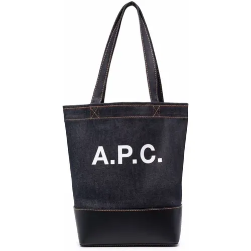 Denim Logo Tote Bag , male, Sizes: ONE SIZE - A.p.c. - Modalova