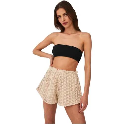 Zarte Side-Tie Shorts Sand , Damen, Größe: M - Undress Code - Modalova