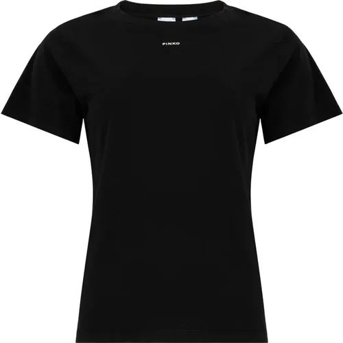 Stilvolle Schwarze T-shirts und Polos , Damen, Größe: S - pinko - Modalova