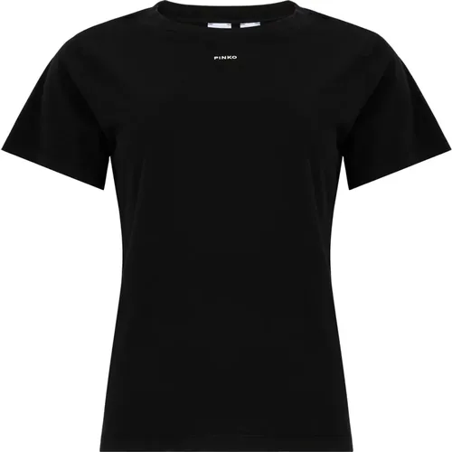 Stilvolle Schwarze T-shirts und Polos , Damen, Größe: XS - pinko - Modalova