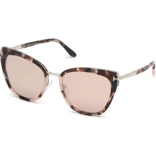 Simona Sonnenbrille Braun Verspiegelt Havana , Damen, Größe: 57 MM - Tom Ford - Modalova