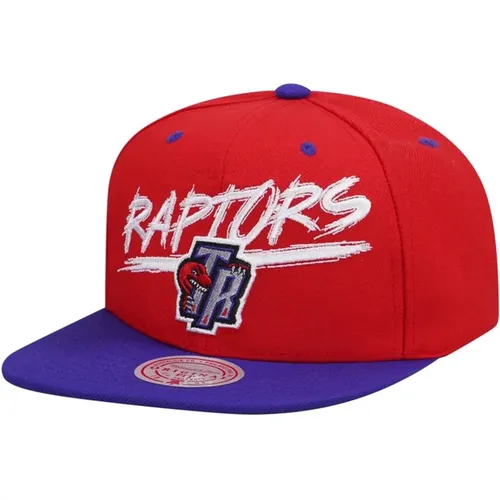 Rote Toronto Raptors Snapback Kappe , Herren, Größe: ONE Size - Mitchell & Ness - Modalova