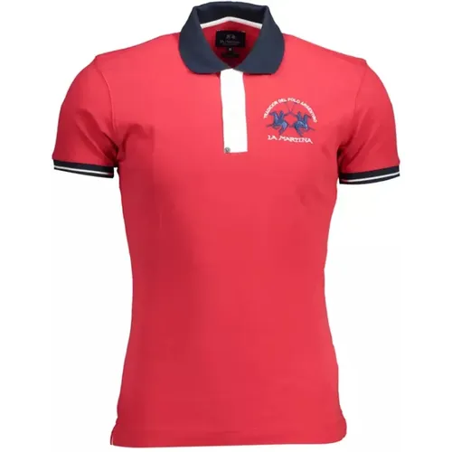 Rotes Slim Fit Polo Shirt mit Stickerei - LA MARTINA - Modalova