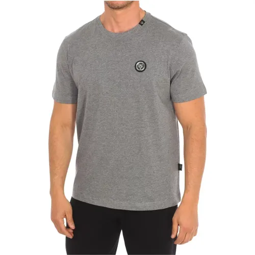 T-Shirt mit kurzen Ärmeln und Krallenmuster , Herren, Größe: L - Plein Sport - Modalova