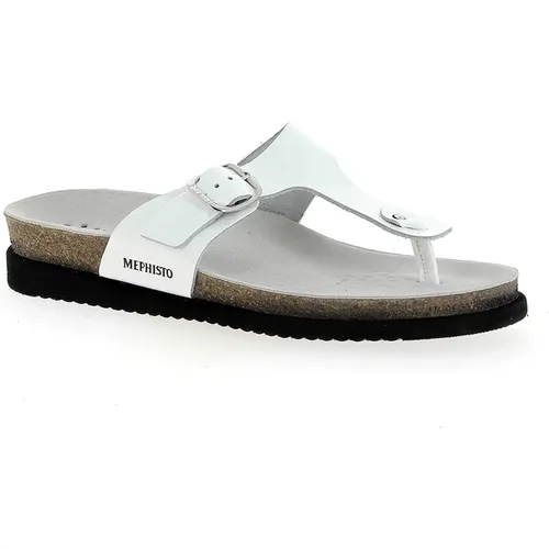 Weiße Sandale aus Lackleder mit verstellbarer Schnalle , Damen, Größe: 41 EU - mephisto - Modalova