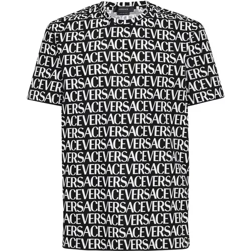 Cotton Logo T-Shirt , male, Sizes: S - Versace - Modalova
