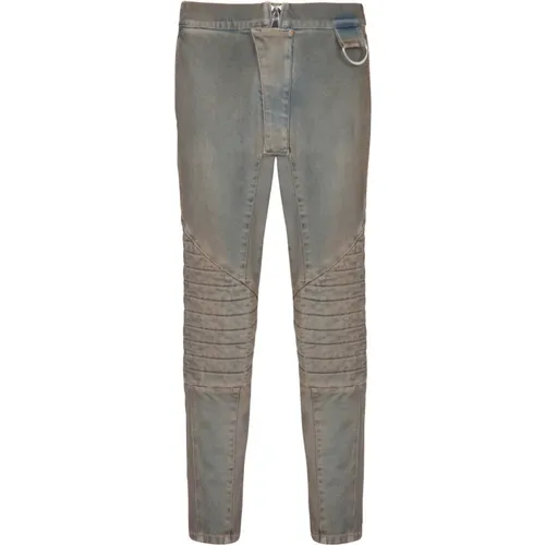 Gerippte Baumwoll-Slim-Fit-Jeans - Balmain - Modalova