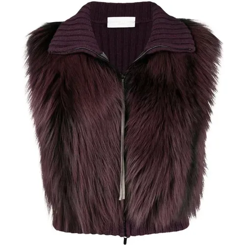 Knitted Vest Jacket , female, Sizes: M, L - Fabiana Filippi - Modalova
