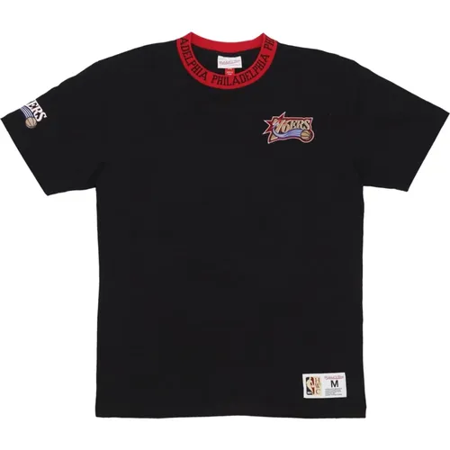 NBA Vintage Logo Tee Schwarz , Herren, Größe: S - Mitchell & Ness - Modalova