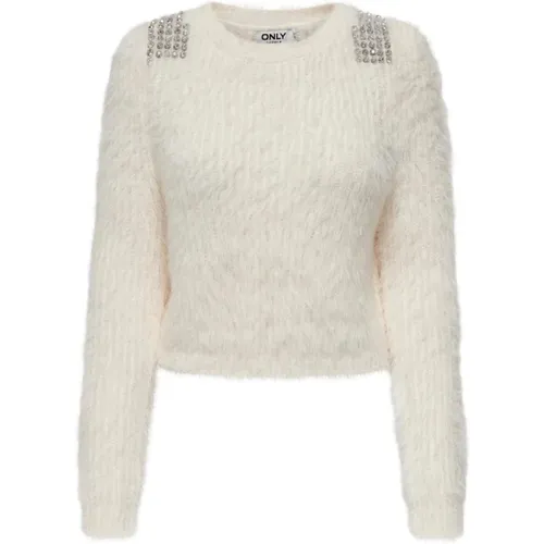 Teddy Rundhals Pullover Damen , Damen, Größe: S - Only - Modalova