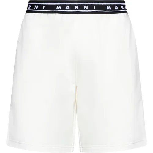 Logo-Print Elasticated Waistband Shorts , male, Sizes: M, XL - Marni - Modalova