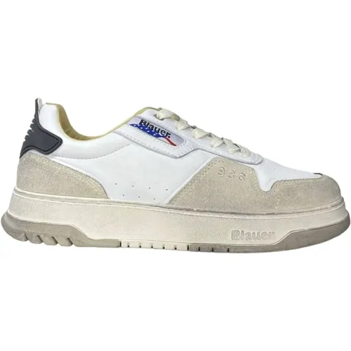 Harper White Leather Sneakers , male, Sizes: 7 UK - Blauer - Modalova