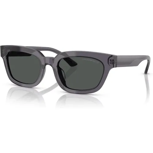 Dark Grey Smoke Sunglasses , female, Sizes: 53 MM - Emporio Armani - Modalova