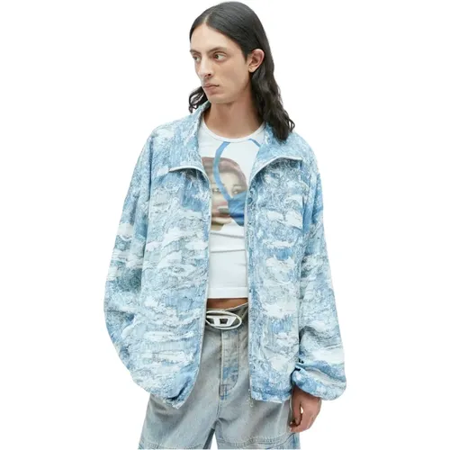 Windbreaker-Jacke mit Denim-Print - Diesel - Modalova