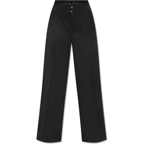 Trousers with wide legs , female, Sizes: M - MM6 Maison Margiela - Modalova