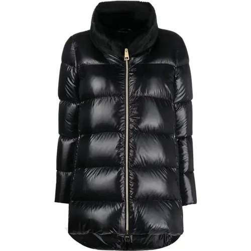 Schwarze Piumino Jacke , Damen, Größe: M - Herno - Modalova