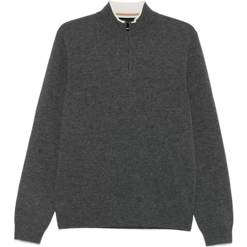 Wool Half-Zip Knitwear , male, Sizes: M, 2XL, L, XL, 3XL - Hugo Boss - Modalova