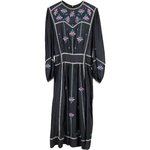 Silk Caroline Embroidered Midi Dress , female, Sizes: S - Isabel Marant Pre-owned - Modalova
