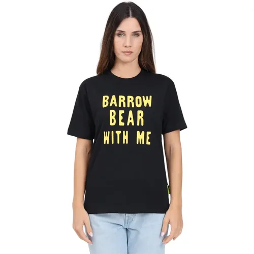 T-Shirt mit Teddy-Print , Damen, Größe: M - BARROW - Modalova