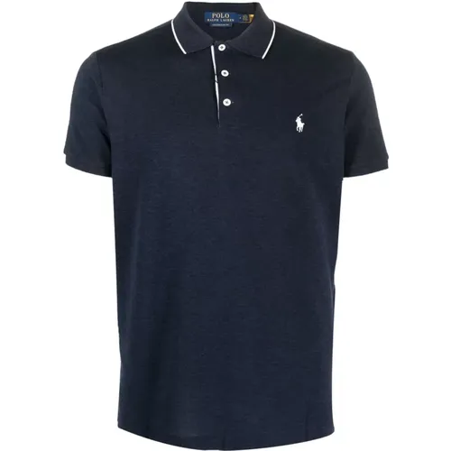 Blaues Casual Kurzarm Poloshirt , Herren, Größe: L - Polo Ralph Lauren - Modalova