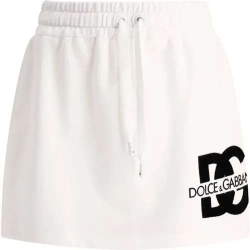Jersey Minirock mit DG Logo Patch - Dolce & Gabbana - Modalova