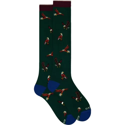Grüne Socken mit Adlermotiv , Herren, Größe: M - Gallo - Modalova