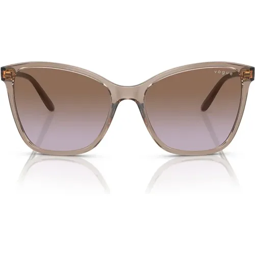 Oversized Transparente Sonnenbrille mit Violetten Gläsern - Vogue - Modalova