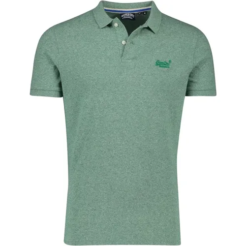 Grünes Poloshirt mit kurzen Ärmeln , Herren, Größe: S - Superdry - Modalova