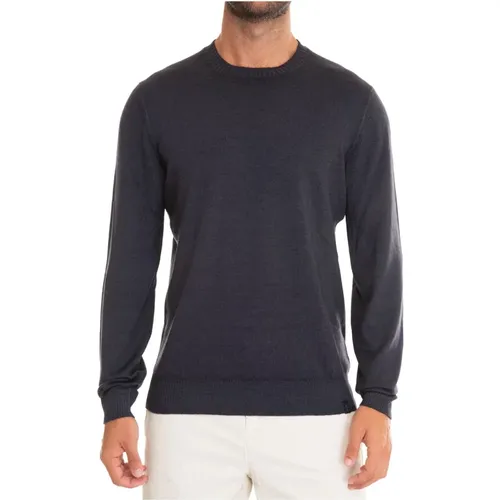 Stone Washed Slim Fit Pullover , Herren, Größe: 2XL - Fay - Modalova