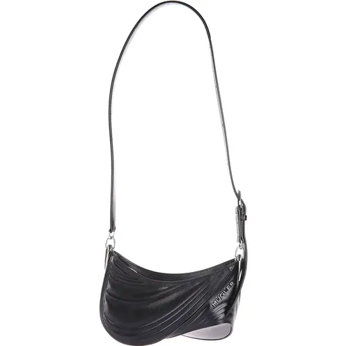 Embossed Leather Small Bag , female, Sizes: ONE SIZE - Mugler - Modalova