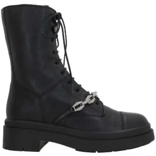 Leather Ankle Boots with Chain Detail , female, Sizes: 5 1/2 UK, 6 UK, 3 UK, 7 UK, 5 UK, 4 UK - Jimmy Choo - Modalova