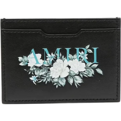 Leather Wallet with Logo Print , male, Sizes: ONE SIZE - Amiri - Modalova