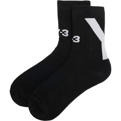 Plush Logo Cotton Blend Socks , male, Sizes: L - Y-3 - Modalova